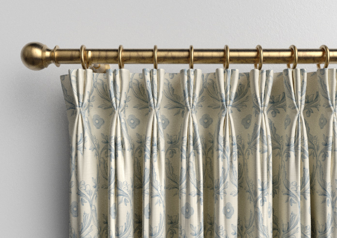 Trellis Prints, Vine and Bloom Romsey Raffs Blue - Made to Measure Curtains - Image 11